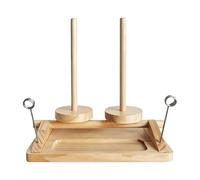 Spindle Spinner, Rotating Wood Thread Dock, 10x6 Inches Stand with Smooth Axis, Twirling Fiber Storage Rack, Crafting Station with Natural Style, Knitting Tool for Women & Home
