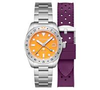 Spinnaker Croft 39 GMT SP-5157 - Reloj automático de edición limitada para hombre de 39 mm con pulsera de acero inoxidable sólido, Explosión solar, pulsera