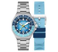 Spinnaker Dumas GMT SP-5119 - Reloj automático para Hombre con Correa de Acero Inoxidable Macizo, 43 mm, Azul océano, Brazalete
