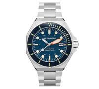 Spinnaker Dumas SP-5081 - Reloj automático de 3 Agujas para Hombre con Correa de Acero Inoxidable Macizo de 44 mm, Azul lapislázuli, Pulsera