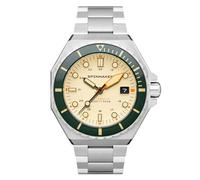 Spinnaker Dumas SP-5081 - Reloj automático de 3 Agujas para Hombre con Correa de Acero Inoxidable Macizo de 44 mm, Sáhara, Pulsera