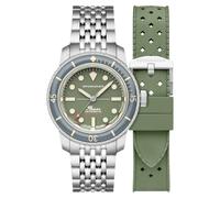 Spinnaker Fleuss SP-5133 - Reloj automático para hombre de 40 mm, edición limitada 145 con pulsera de acero inoxidable sólido, Gris helecho, Pulsera