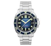 Spinnaker Hull Diver SP-5088 Reloj automático de 3 manecillas para Hombre con Correa de Cuero Genuino o Acero Inoxidable 42 mm, Liberty Blue, Pulsera