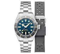 Spinnaker Spence 300 SP-5097 - Reloj automático para hombre de 40 mm con pulsera de acero inoxidable sólido, azul marino, Brazalete