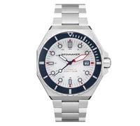 Spinnaker para Hombre 44 mm Dumas Automático 3 Agujas Reloj con Correa de Acero Inoxidable Sólido SP-5081, Regatta White, Pulsera