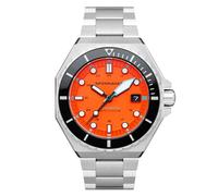 Spinnaker para Hombre 44 mm Dumas Automático 3 Agujas Reloj con Correa de Acero Inoxidable Sólido SP-5081, Tangerine, Pulsera, Tangerina, Pulsera
