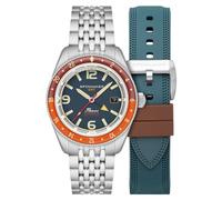 Spinnaker Reloj automático Fleuss GMT para hombre de 43 mm con correa de acero inoxidable macizo SP-5120, Pulsera