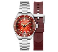 Spinnaker Reloj automático Junior Piccard de 42 mm para hombre con correa de acero inoxidable macizo SP-5159, rojo Fuoco