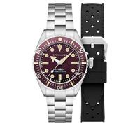 Spinnaker Spence 300 SP-5097 - Reloj automático para hombre de 40 mm con pulsera de acero inoxidable sólido, granate, pulsera