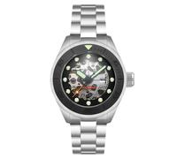 Spinnaker Reloj automático Piccard Skeleton de 45 mm para hombre con pulsera de acero inoxidable sólido SP-5135, Negro polvoriento, pulsera