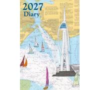 Spinnaker Tower Portsmouth A6 2027 pocket diary daily planner journal - coastal nautical designs sewn onto old sea charts maps | Week to view