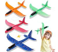 SPINNE Lucas 4 Piezas Aviones de Poliespan, Avión Volador Planeador Espuma, Aviones de Juguete, Juguetes Niños, Juego Aire Libre Jardín, Infantil Regalo para Niños Niña 3, 4, 5, 6, 7, 8, 9, 10 Años