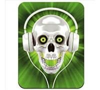 spinnend Calavera con espesor de auriculares en verde Alfombrilla de goma suave superficie