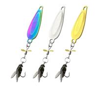 Spinner Baits for Bass Fishing, Sequin Lure Fly Hook | Portable 3D Sequin Metal Propeller Swimbaits 3 Pieces for River Anglers Freshwater Stream Lake Reservoir