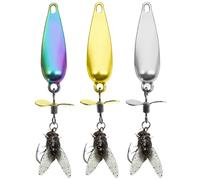 Spinner Baits | Portable Trout Lures 3D Realistic Metal Propeller Baits 3 Pieces for Anglers Pond Lake River Stream Outdoor Adventure Seekers