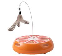 Spinner Cat Toy, Interactive Cat Turntable, Self-Employment Cat Toy, Smart Mute Cat Toy, Smart Mute Cat Turntable for Indoor Play and Engagement, 9.45x7.87x7.87in, Orange, Yellow, Green
