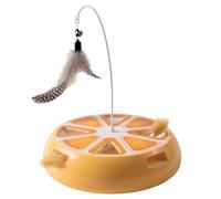 Spinner Cat Toy, Interactive Cat Turntable, Self-Employment Cat Toy, Smart Mute Cat Toy, Smart Mute Cat Turntable for Indoor Play and Engagement, 9.45x7.87x7.87in, Orange, Yellow, Green