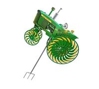 Spinner de para jardín, estaca de Molino de Verde con Rueda giratoria para Patio, esculturas únicas para Exteriores, Ventilador de Hierro Impermeable