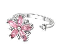 Spinner Ring - Adjustable Flower Design Fidget Ring Spinner, Sensory Toys Meditation Aid Stress, Reduction For Women Workplace Airplane Travel JewelryVersatile Style Companion: