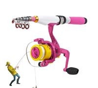 Spinner Rod And Reel Combos - Fiberglass 30 cm | Compact Baitcasting Rod Combo | Telescopic Fishing Rods For Saltwater Portable Lightweight Gear Travel Camping