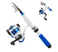 Spinner Rod and Reel Combos - Fiberglass 30cm | Compact Baitcasting Rod Combo | Telescopic Fishing Rods For Saltwater Freshwater Portable Lightweight Gear Travel Camping