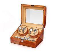 Spinner Winding Box Watch Winders - Apple Wood Watches Storage Box Automatic Mechanical Watches Winder Silent Motor Watch Shaker Solid Wood Watch Winding Case with Access