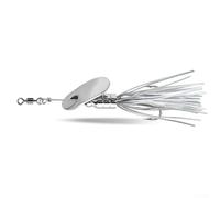 Spinnerbait - Señuelo con 11 cm de longitud total y 12 g de peso para lanzar y recuperar eficazmente agua dulce con gancho triple #6 (plateado)