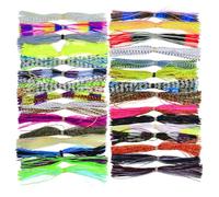 Spinnerbaits for Bass, 30 Bundles Silicone Jig Skirts Bait Kit, 5.12 inches, Fishing Skirt Lures Kit, Spinnerbait Skirts Replacement for Mother's Day, Offices, Outdoor