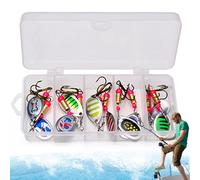 Spinnerbaits para de Perca, señuelo de Spinnerbait, Trucha con Purpurina, 10 x señuelos de de Metal, con Caja de Aparejos para Perca, Trucha, salmón
