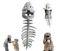 Spinosaurus Plush Dino Outfit, Dinosaur Costume,Spinosaurus Skeleton Costume,3D Realistic Plush Dino Outfit Skeleton Role-Playing Prop (116cm)