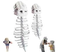 Spinosaurus Plush Dino Outfit, Dinosaur Skeleton Plush Costume, Halloween Fun 3d Realistic Dinosaur Costume Toy, Funny Skeleton Headgear Hat Decoration Cosplay Accessory para Carnaval (75 cm+116cm)