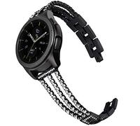 SPINYE Correa compatible con Galaxy Watch 42 mm/Active/Active 2, 20 mm Fashion Diamond Correa de repuesto de acero inoxidable para Samsung Gear Sport/Galaxy Watch 3 41 mm (negro)