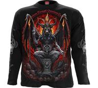 Spiral Baphomet Hombre Camiseta Manga Larga Negro XXL