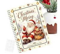Spiral Binding Christmas Card Book - Holiday Keepsake Shopping Album, Red | Greeting Card Organizer, Festive Memory Holder, Women Men Friends Family, Colleagues Students Hosts, Home Office Gatherings,