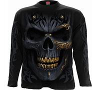 Spiral Black Gold Hombre Camiseta Manga Larga Negro XXL 100% algodón Regular