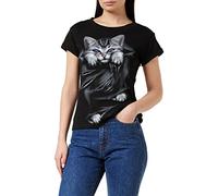 Spiral Direct Bright Eyes-Boatneck Cap Sleeve Top Camiseta, Negro (Black 001), 40 (Talla del Fabricante: Medium) para Mujer