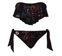 Spiral - Burnt Rose - Allover Flapover Bikini Swimsuit XL Black