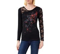 Spiral - Burnt Rose - Top con un Hombro de Encaje - Negro - M