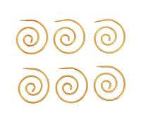 Spiral Cable Knitting Needles Stainless Steel Rust Resistant Circular Knitting Needles for Knitting Crochet Projects 6Pcs Set (Gold)