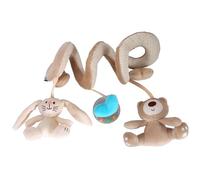 Spiral Car Seat Toy Bear Rabbit Carseat Toys Hanging Built in BB Squeaker and Rattles for Cot Pram Crib Stroller