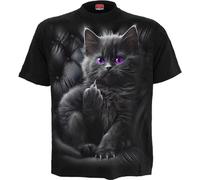 Spiral Cattitude Unisex Camiseta Negro L 100% algodón Regular