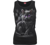 Spiral Cattitude - Vest Mujer Top Negro L 100% algodón Vorne Bedruckt Regular