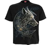 Spiral Celtic Wolf Hombre Camiseta Negro 100% algodón Regular