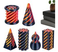 Spiral Cone Fidget Toy - 6 Pieces 3D Printed Desk Decoration | Stress Relief Toy For Kids Teens Adults Students Home Office Travelers Classroom Car Ride Studying Working Meditation Travel