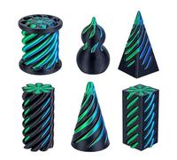 Spiral Cone Fidget Toy - 6 Pieces 3D Printed Desk Decoration | Stress Relief Toy For Kids Teens Adults Students Home Office Travelers Classroom Car Ride Studying Working Meditation Travel