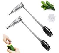 Spiral Cutter, Spiral Cutter for Veggies, Stainless Potato Spiral Cutter, Portable and Creativity Cucumber Potato Carrot Slicer Cutter Manual Kitchen (2pcs)