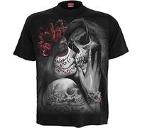 Spiral Dead Kiss Hombre Camiseta Negro 100% algodón Regular