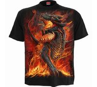 Spiral Direct Draconis Fuego Dragón Alas Dark Fantasy Gótico Camiseta L046M101