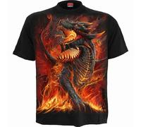 Spiral Direct Draconis Fuego Dragón Alas Dark Fantasy Gótico Camiseta L046M101