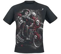 Spiral Direct Day of The Dead Bikers - Camiseta, XXL, Negro